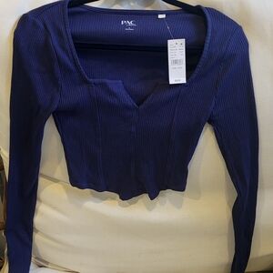 PacSun Navy Blue Crop Top XS